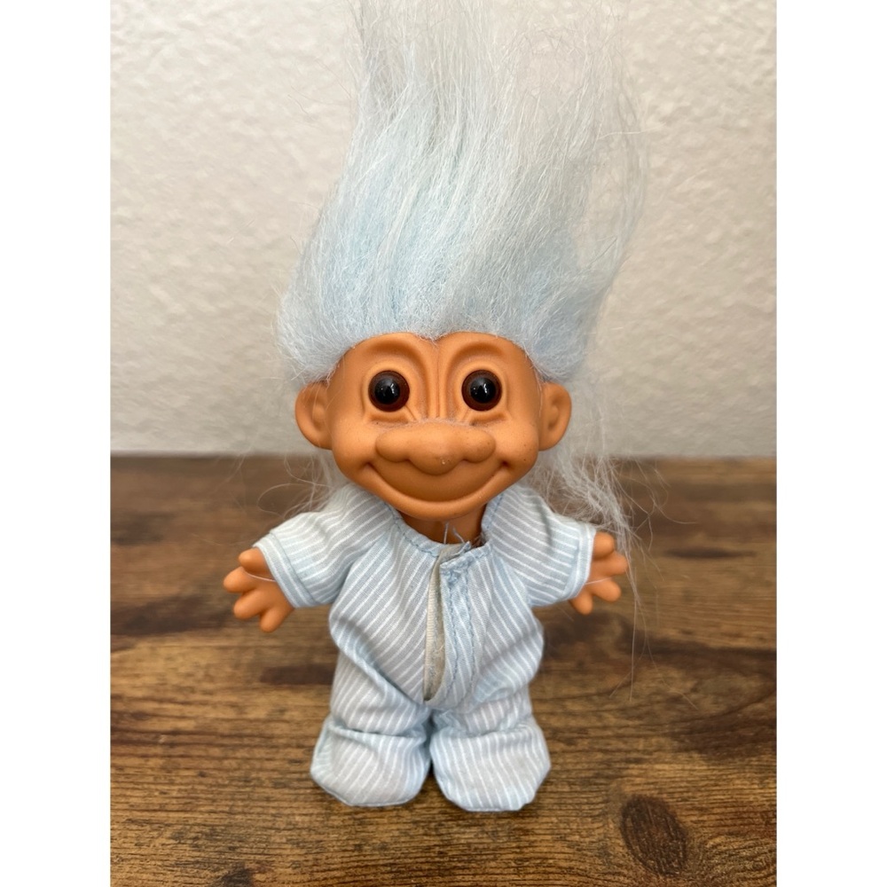 Vintage Russ Troll Doll Blue Pajamas